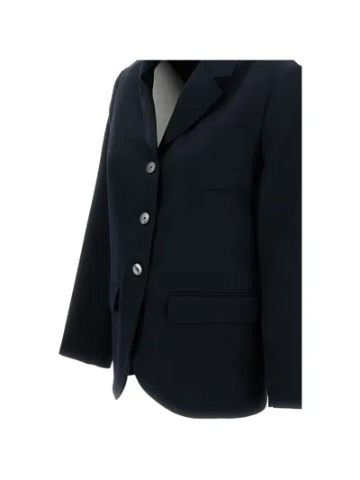 True Royal Button Notched Jacket In Blue