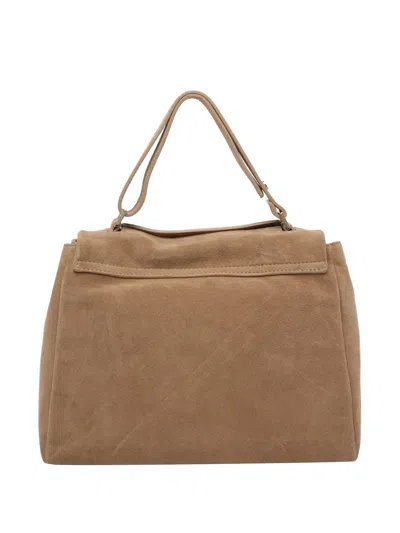 Orciani Medium Sveva Leather Tote Bag In Neutral