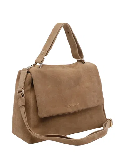 Orciani Medium Sveva Leather Tote Bag In Neutral
