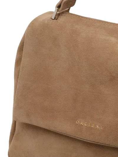 Orciani Medium Sveva Leather Tote Bag In Neutral