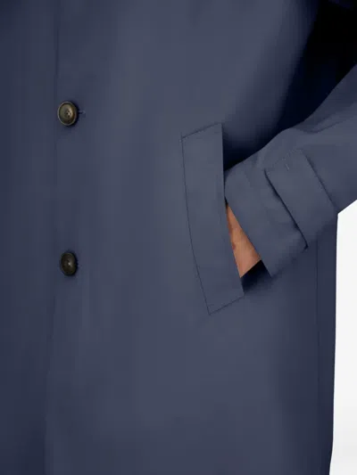 Herno Raincoat In 3 Layers Wool Storm In Blue