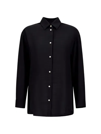 Herno Hemdbluse Aus Textured Viscose In Black