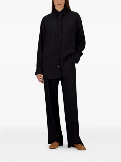 Herno Hemdbluse Aus Textured Viscose In Black