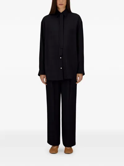 Herno Hemdbluse Aus Textured Viscose In Black