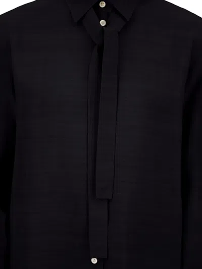 Herno Hemdbluse Aus Textured Viscose In Black