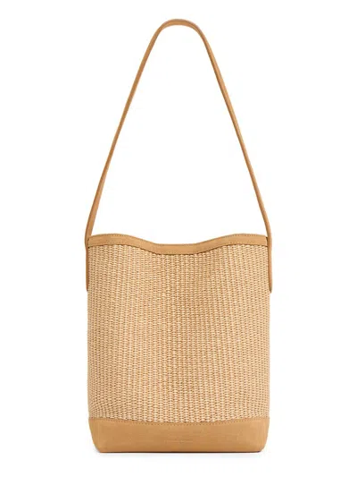 Mansur Gavriel Small Everyday Cabas In Natural Raffia/budino Suede