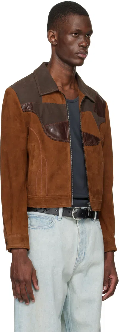 Andersson Bell Brown Harvey Patchwork Suede Jacket In Brown