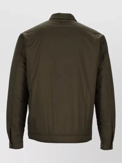 Herno Collared Jacket Long Sleeves Front Pockets In Green