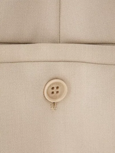 Max Mara Wool Tailored Shorts Pleats Buttoned Back Pockets In White