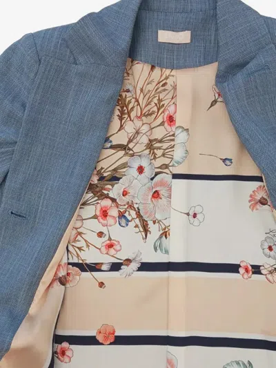 Liu •jo Button Notched Jacket In Blue