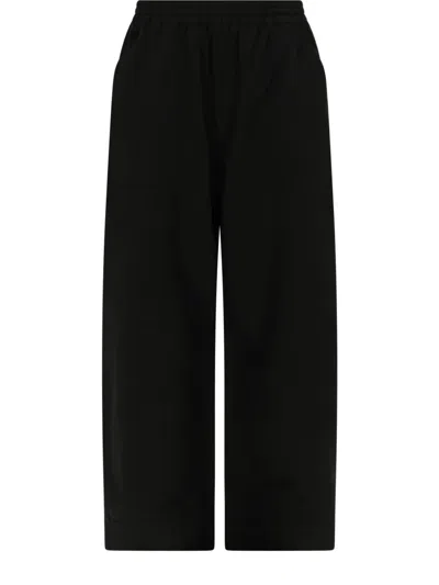 Ymc You Must Create Neutrals Envelope Wide Leg Cotton-linen Pants In Black