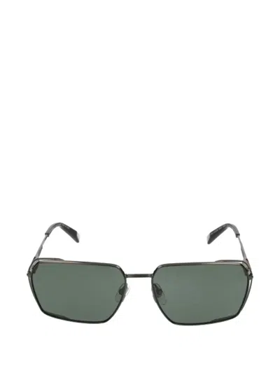 Chopard Double-frame Rectangle Sunglasses In Gray