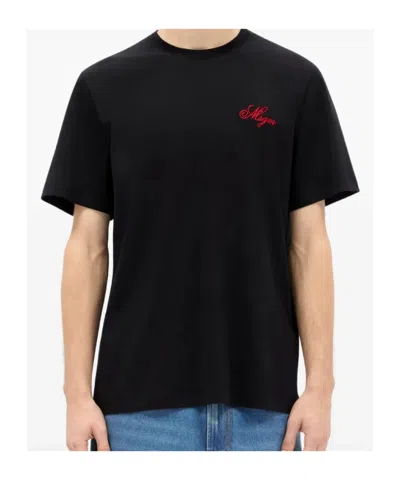 Msgm Detail-embroidery T-shirt In Black