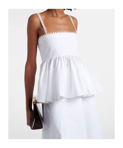 Jacquemus Top Le Haut Traversin White With V-neck And Ruffle Details In Cotton For Women