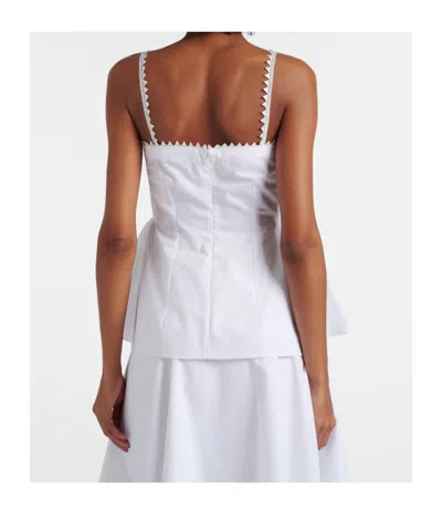 Jacquemus Top Le Haut Traversin White With V-neck And Ruffle Details In Cotton For Women