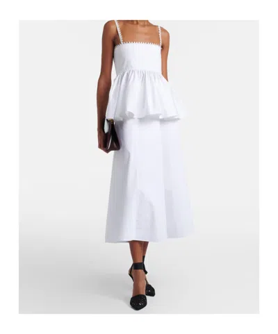 Jacquemus Top Le Haut Traversin White With V-neck And Ruffle Details In Cotton For Women