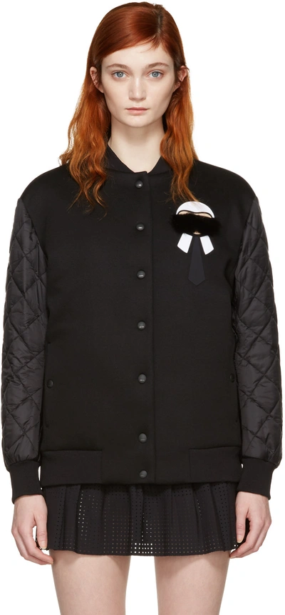 Fendi Karlito Down-filled Performance Bomber Jacket In Black