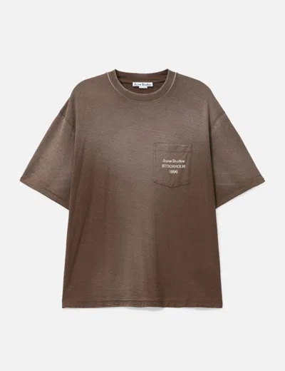 Acne Studios Logo T-shirt In Brown