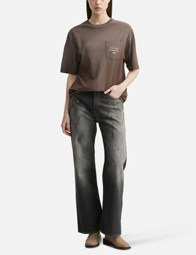 Acne Studios Logo T-shirt In Brown