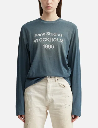 Acne Studios Logo T-shirt In Blue