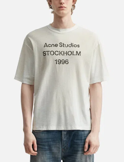 Acne Studios Logo T-shirt Relaxed Fit In White