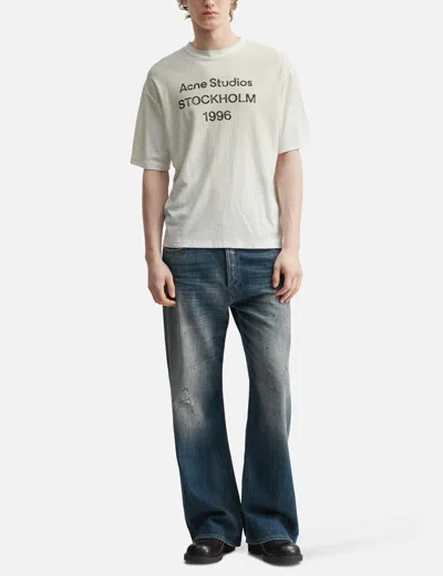 Acne Studios Logo T-shirt Relaxed Fit In White