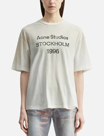 Acne Studios Logo T-shirt Relaxed Fit In White