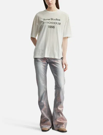 Acne Studios Logo T-shirt Relaxed Fit In White