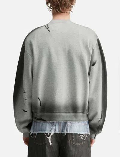 Acne Studios Sprayed Logo Sweatshirt In Gray