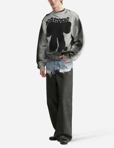 Acne Studios Sprayed Logo Sweatshirt In Gray
