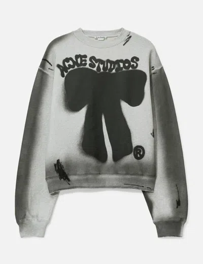 Acne Studios Sprayed Logo Sweatshirt In Gray