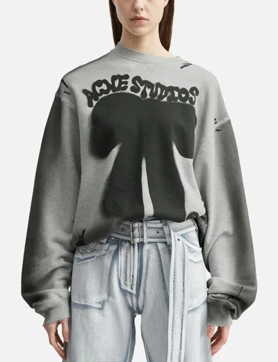 Acne Studios Sprayed Logo Sweatshirt In Gray
