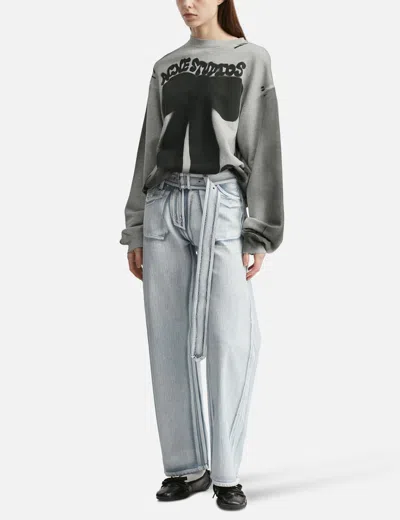 Acne Studios Sprayed Logo Sweatshirt In Gray