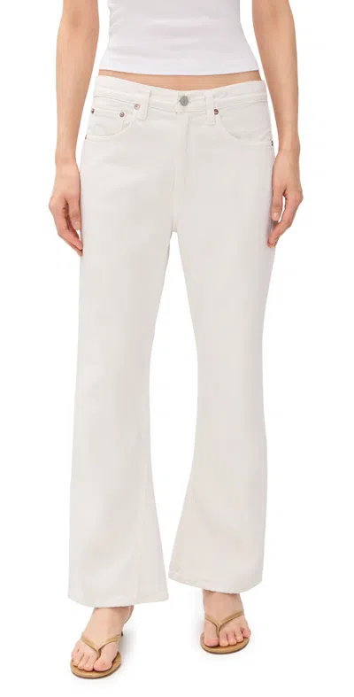 Agolde Kick It Boot Ankle Jeans In White