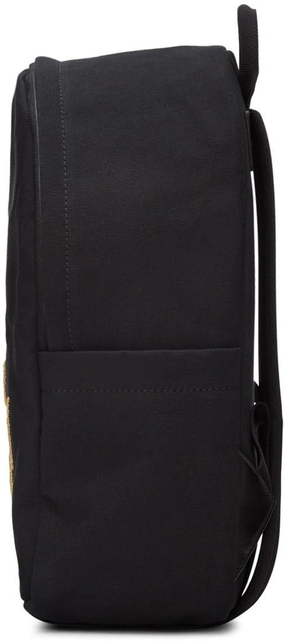 Shop Dsquared2 Black Canvas  Embroidered Backpack