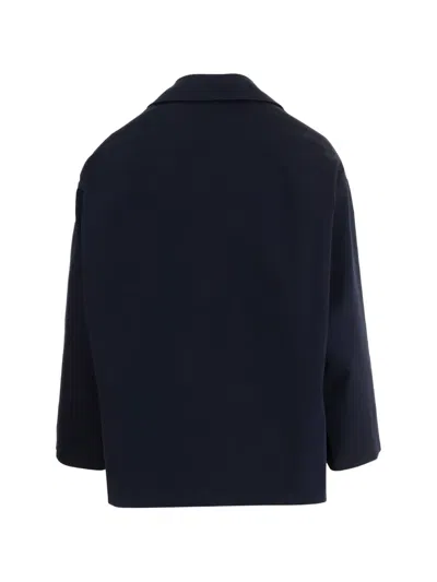 Fit Flap-pocket Single-button Blazer In Blue