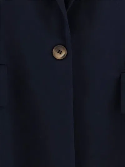 Fit Flap-pocket Single-button Blazer In Blue