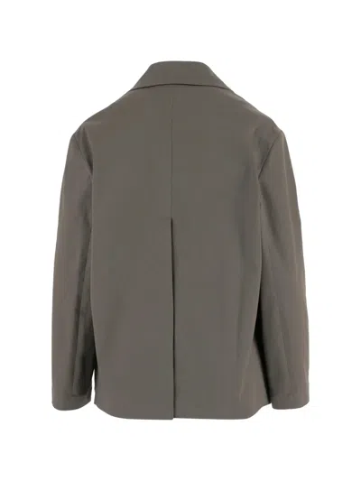 Fit F.it Stretch Cotton Double Breasted Jacket In Gray