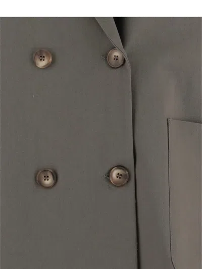 Fit F.it Stretch Cotton Double Breasted Jacket In Gray