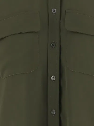 Fit Flap-pocket Button Shirt In Green