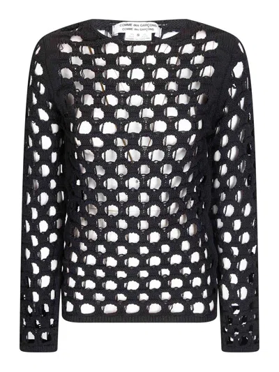 Comme Des Garçons Openwork Sweater In Black