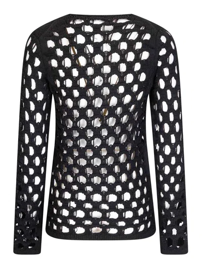 Comme Des Garçons Openwork Sweater In Black