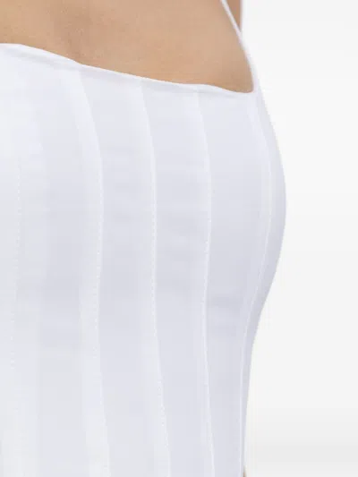 Jacquemus Agave Flared Midi Dress With Square Neckline In White
