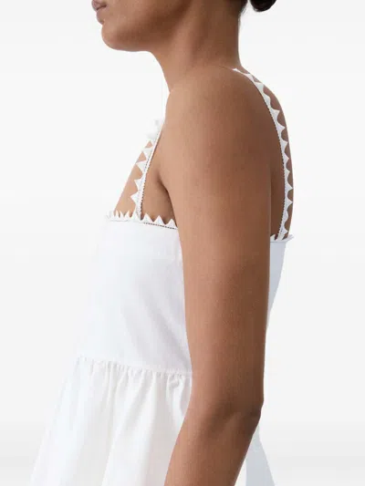Jacquemus Top Le Haut Traversin White With V-neck And Ruffle Details In Cotton For Women In Multi