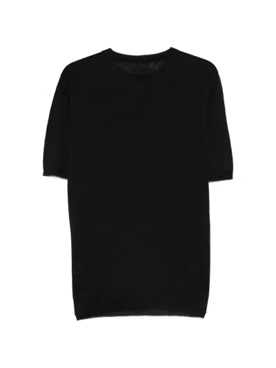 Lardini Crew Neck Knit T Shirt Short Sleeves In Black