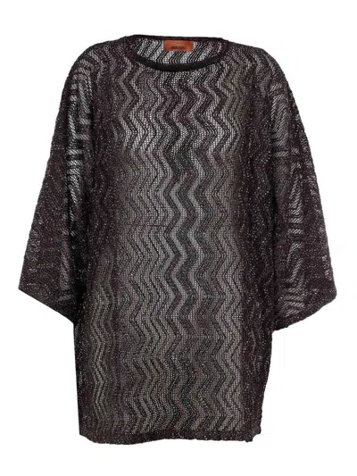 Missoni Kaftano Viscose Blades Cover-up In Brown