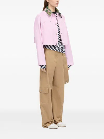 Msgm Pink Jacket In Nude