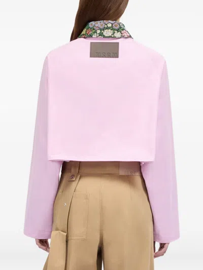 Msgm Pink Jacket In Nude
