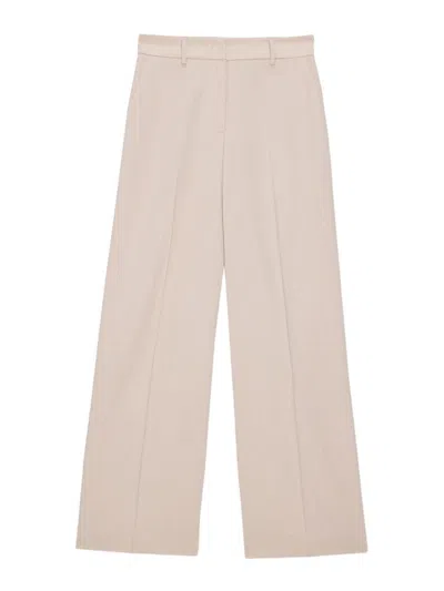 Msgm Wide Leg Trousers In Beige Cotton In Brown