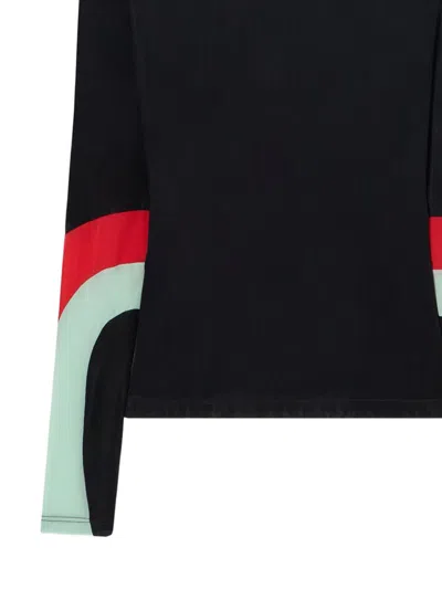 Off-white Black Turtleneck T-shirt With Red And Light Blue Details Off White In Multi